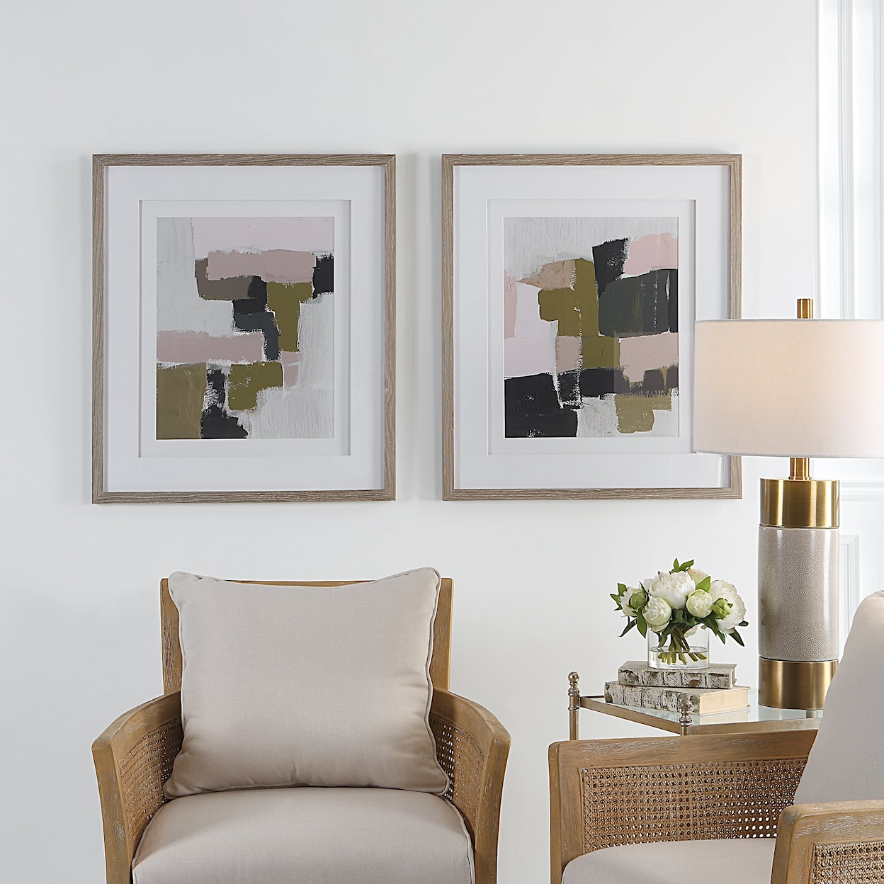 Uttermost Color Block Color Block Framed Prints Set/2