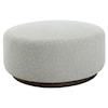 Uttermost Avila Large Gray Cocktail Ottoman with Wood Base