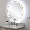 Uttermost Crofton Crofton Lighted Brass Round Mirror