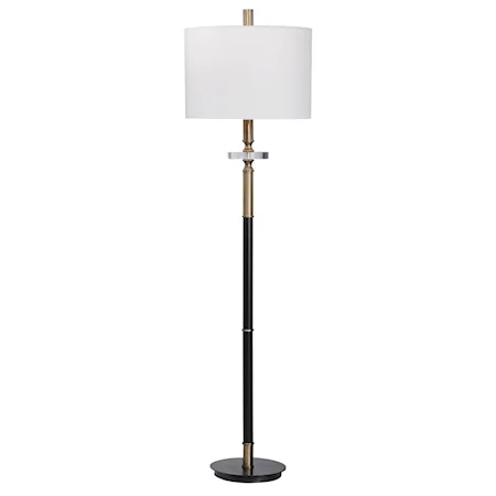 Maud Aged Black Floor Lamp