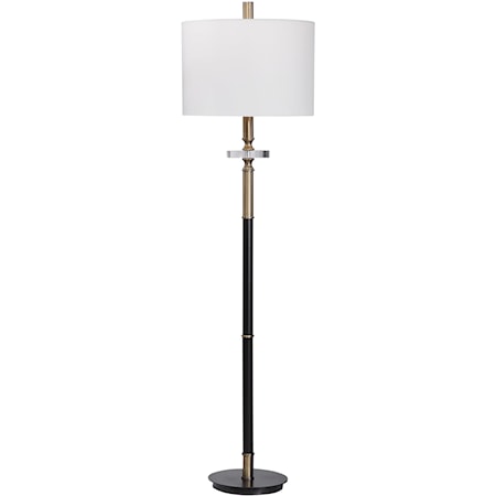 Maud Aged Black Floor Lamp