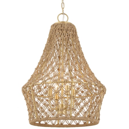 Macrame 4 Light Rope Pendant