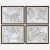 Uttermost Framed Prints World Maps (Set of 4)