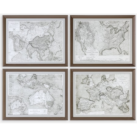 World Maps (Set of 4)