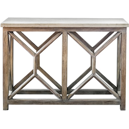Catali Ivory Stone Console Table