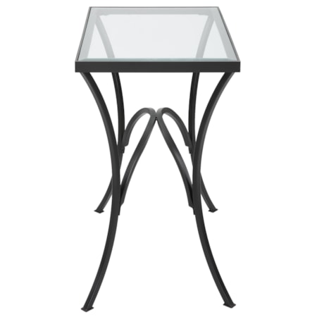 Alayna Black Metal &amp; Glass End Table