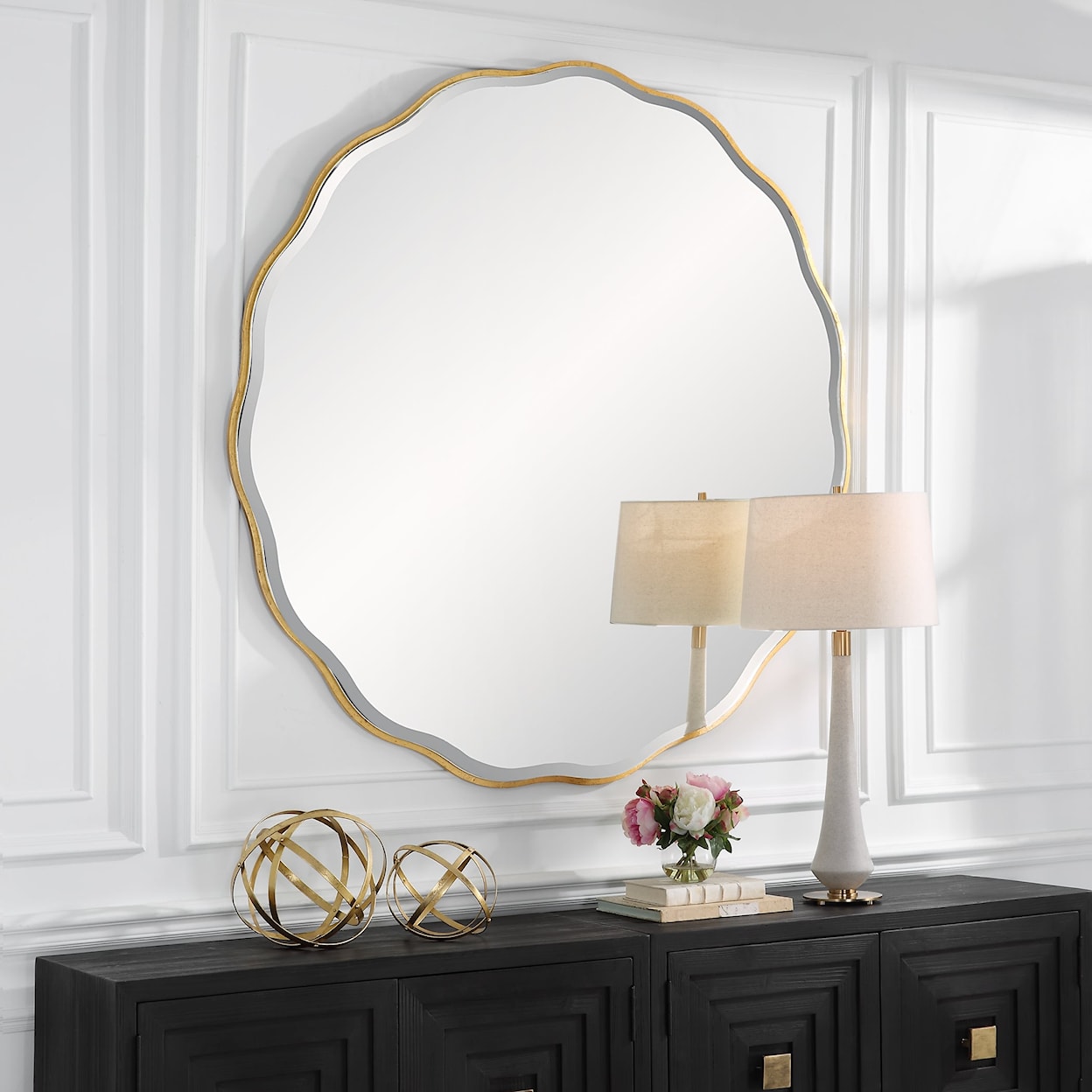 Uttermost Aneta Aneta Large Gold Round Mirror