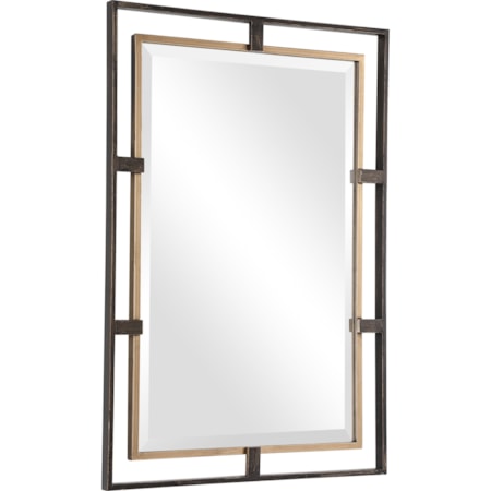 Carrizo Gold &amp; Bronze Rectangle Mirror