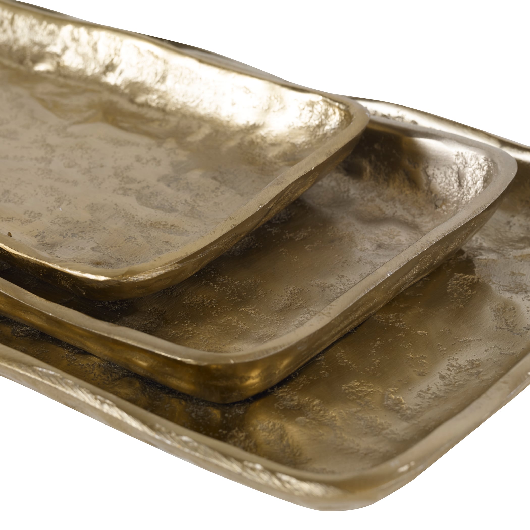 Artisan Antique Gold Trays S/3