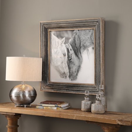 Custom Black And White Horses Print