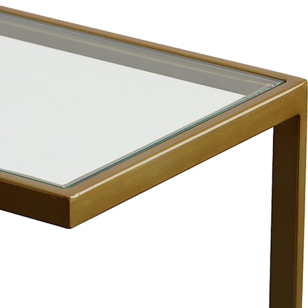 Musing Brushed Brass Accent Table