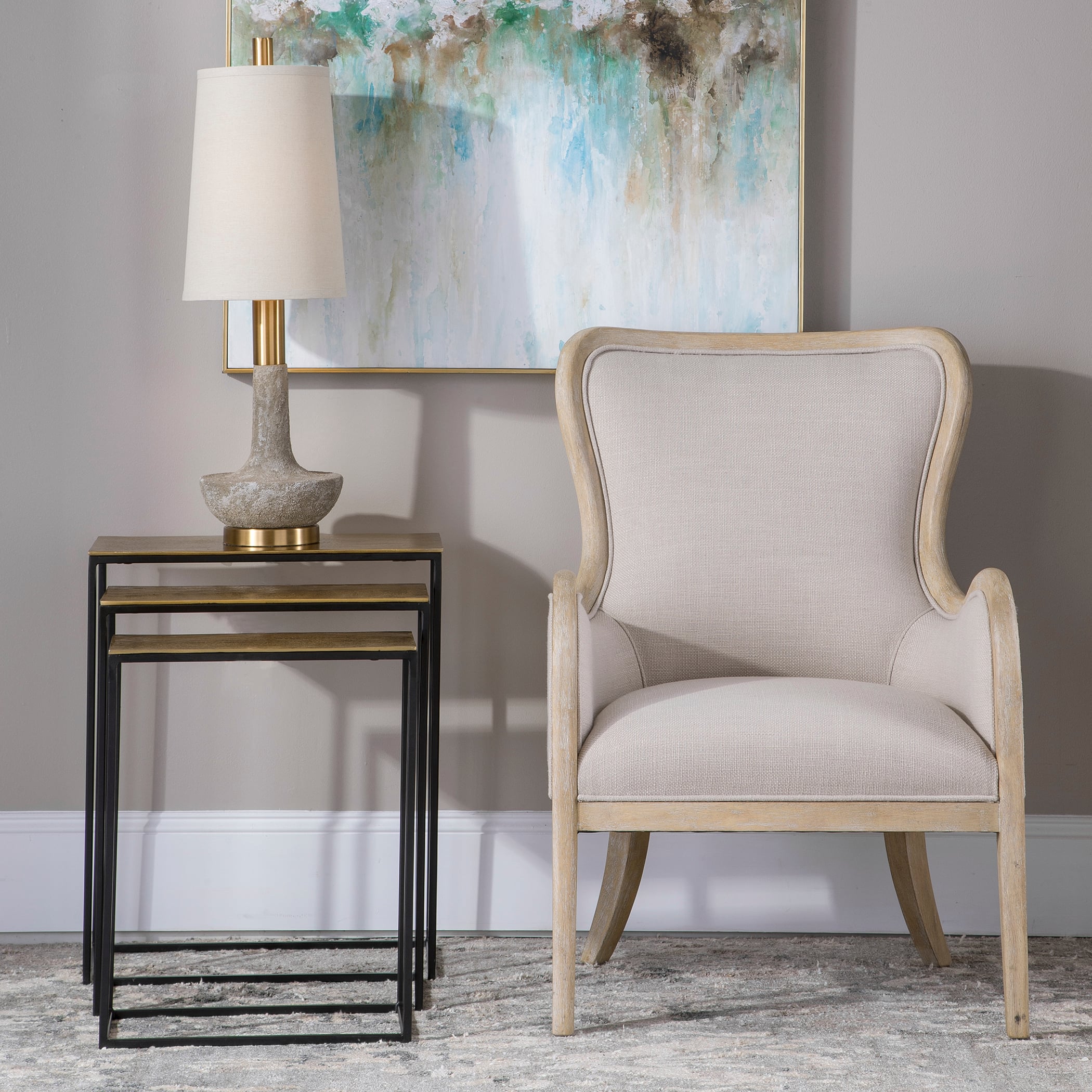 Uttermost Accent Furniture - Occasional Tables Coreene Gold Nesting Tables Set/3