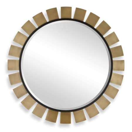 Toluca Round Brass Mirror