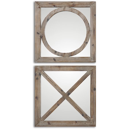 Baci E abbracci, Wooden Mirrors Set of 2