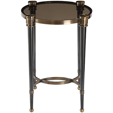 Thora Brushed Black Accent Table
