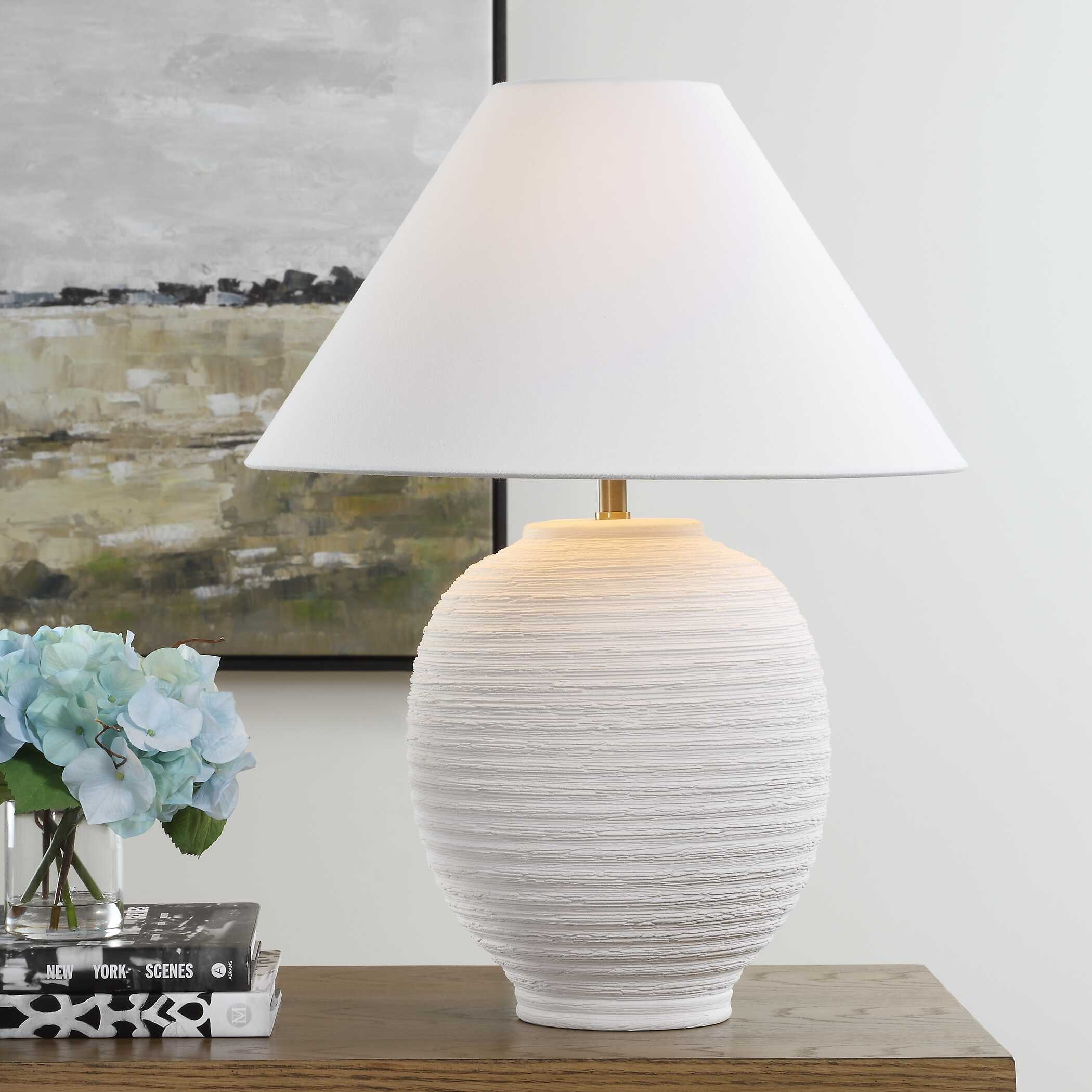 Rocio Ceramic White Table Lamp