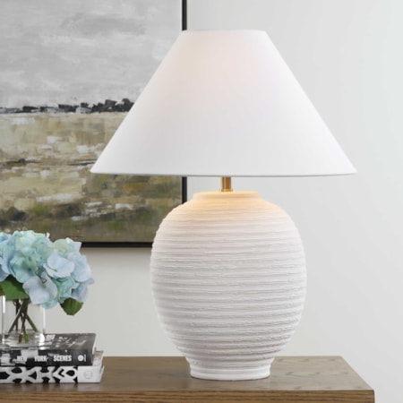 Rocio Ceramic White Table Lamp