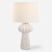 Wrenley Ridged White Table Lamp