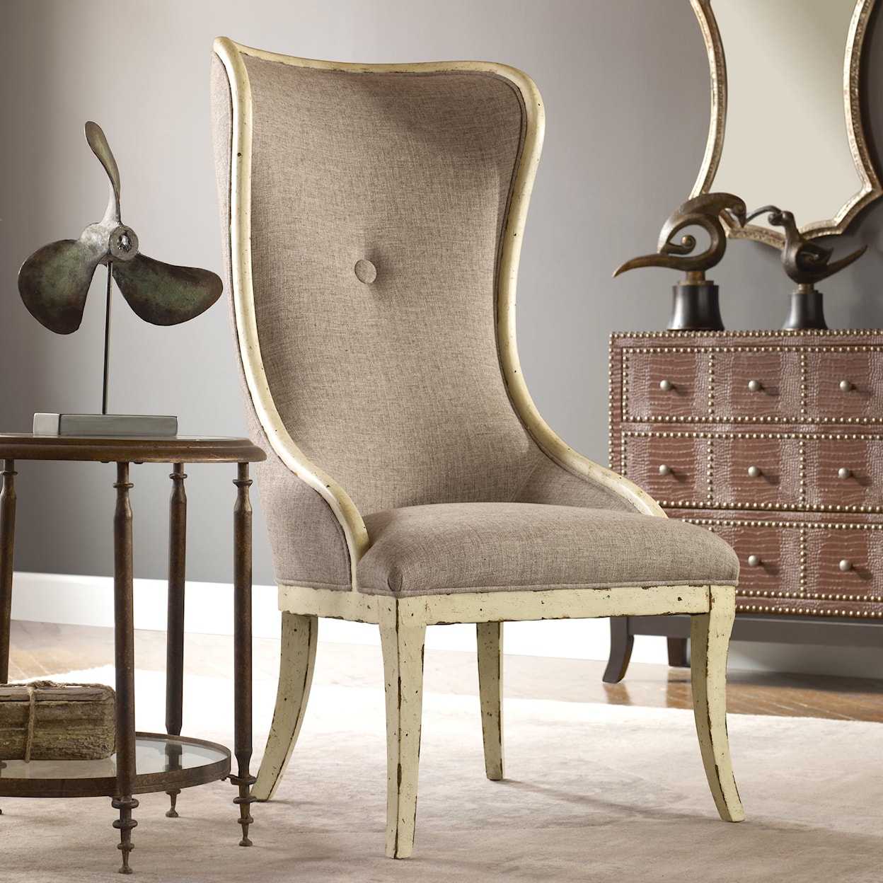 Uttermost Accent Furniture - Accent Chairs Selam Aged Wing Chair