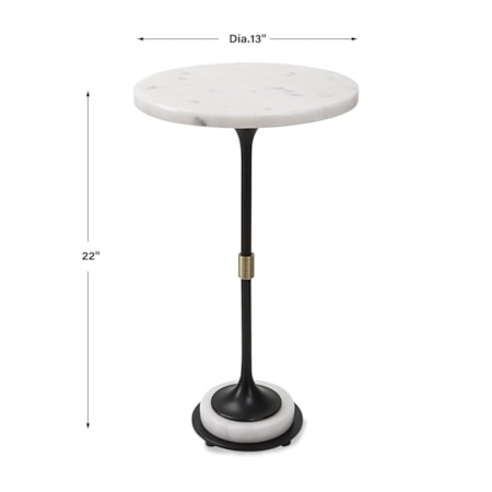 Sentry White Marble Accent Table