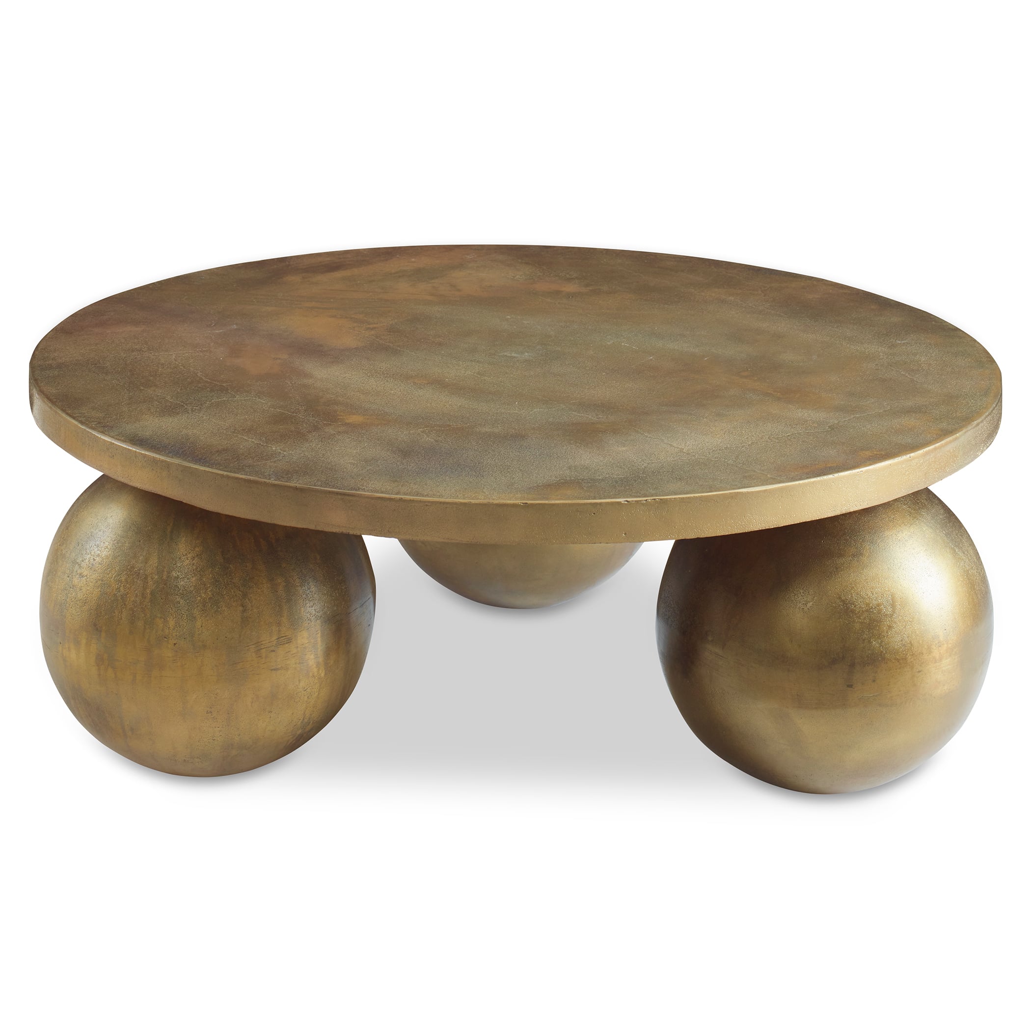 Triplet Antique Brass Coffee Table