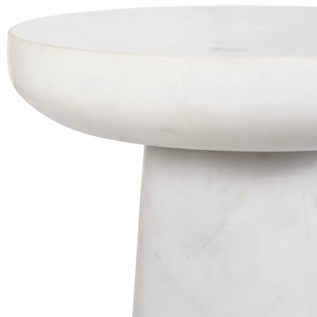 Lirra White Marble Drink Table