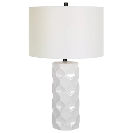 Honeycomb White Table Lamp