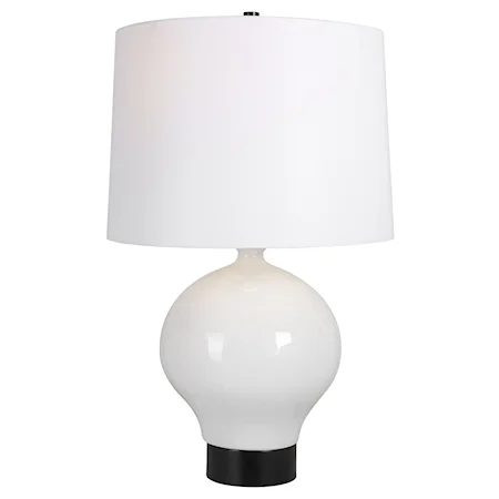 Contemporary Gloss White Table Lamp
