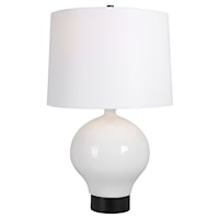 Contemporary Gloss White Table Lamp