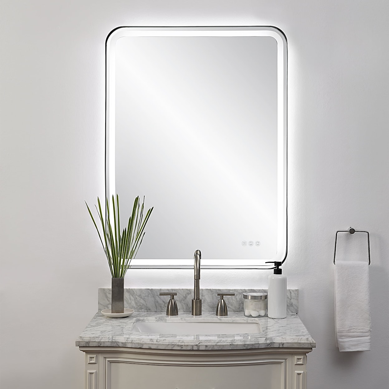 Uttermost Crofton Crofton Lighted Black Large Mirror