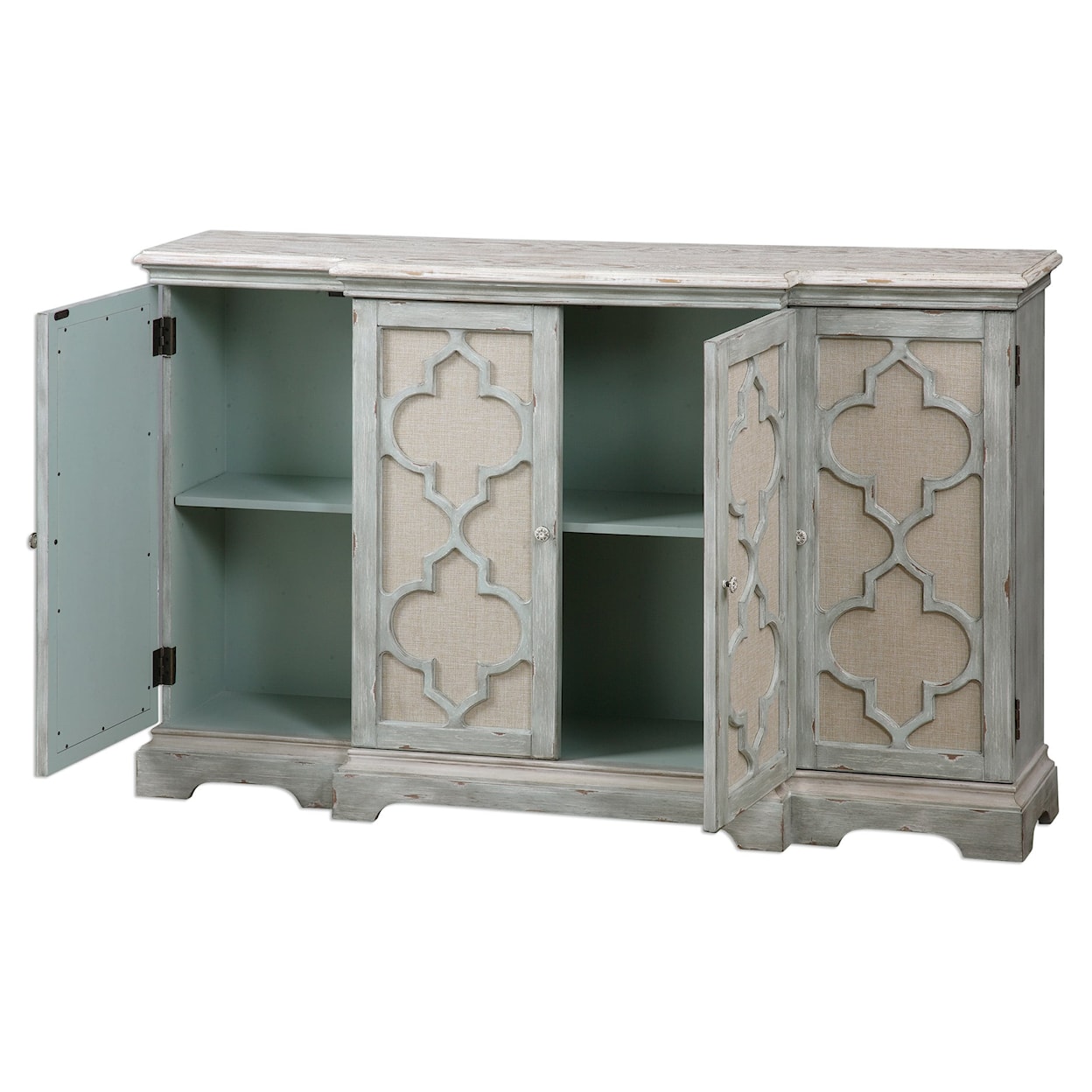 Uttermost Accent Furniture - Chests Sophie 4 Door Grey Cabinet