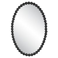Contemporary Oval Wall Mirror with Black Mirror Trim