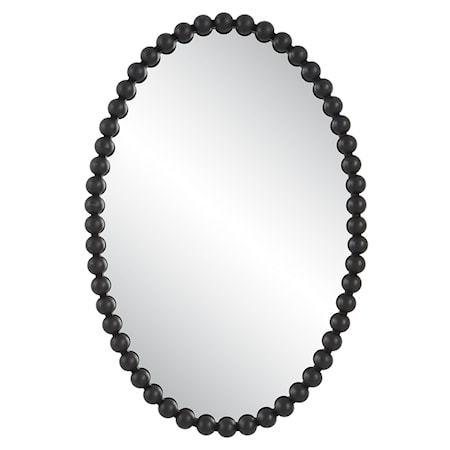 Oval Wall Mirror with Black Mirror Trim