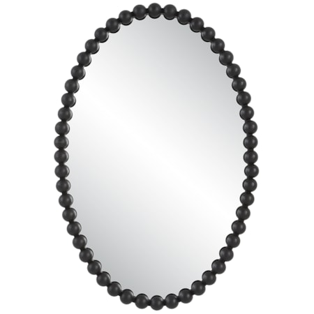 Oval Wall Mirror with Black Mirror Trim