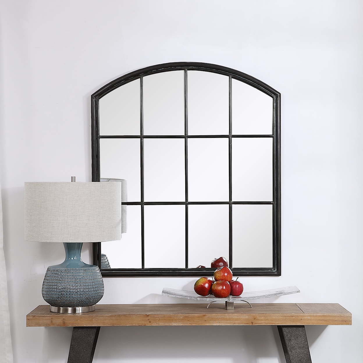 Uttermost Arched Mirrors Lyda Aged Black Arch Mirror