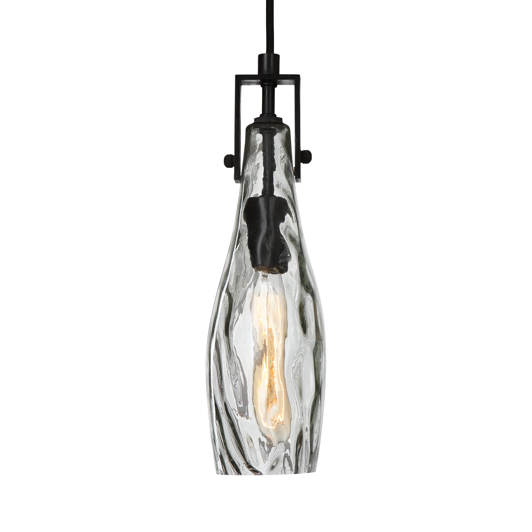 Uttermost Lighting Fixtures - Pendant Lights Campester 1 Light Watered Glass Mini Pendant