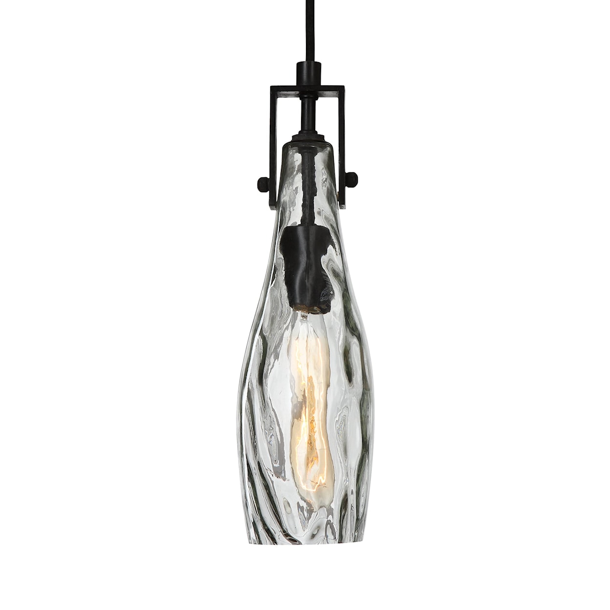 Uttermost Lighting Fixtures - Pendant Lights Campester 1 Light Watered Glass Mini Pendant