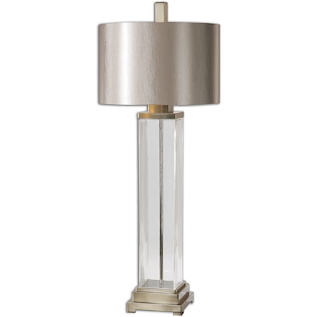 Drustan Clear Glass Table Lamp