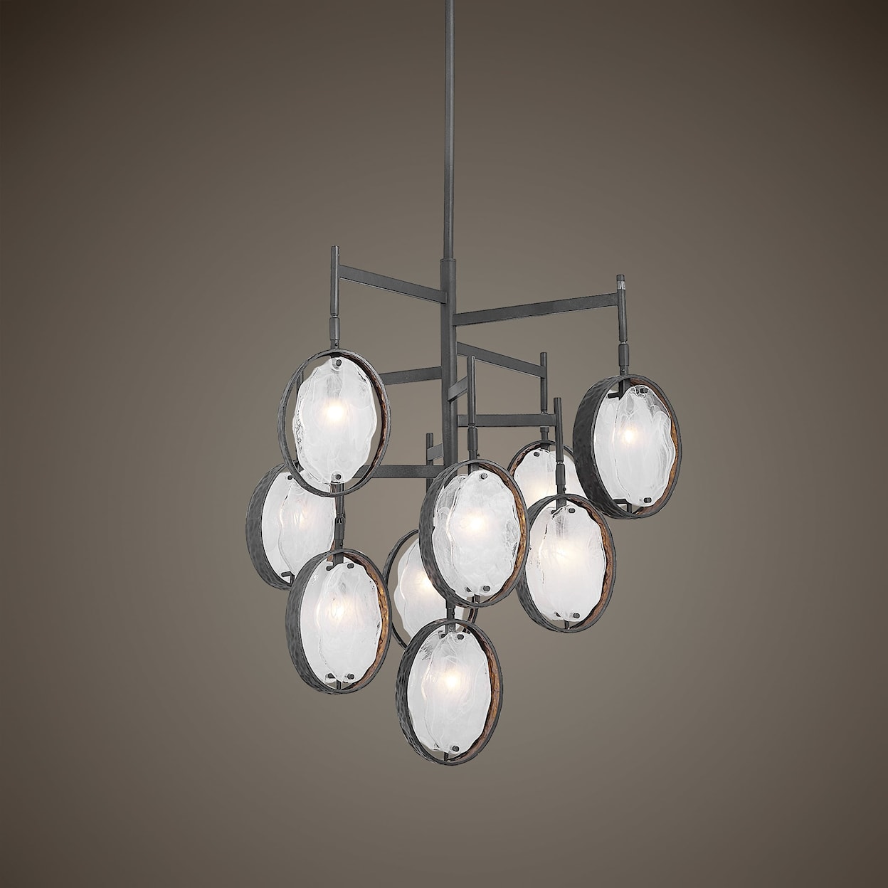 Uttermost Lighting Fixtures - Chandeliers Maxin Dark Bronze 9 Light Chandelier