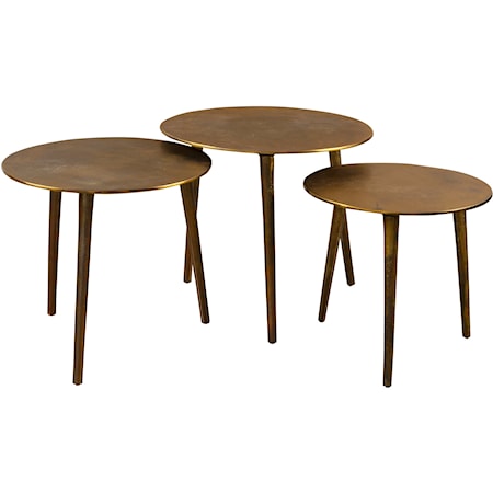 Kasai Gold Coffee Tables, S/3