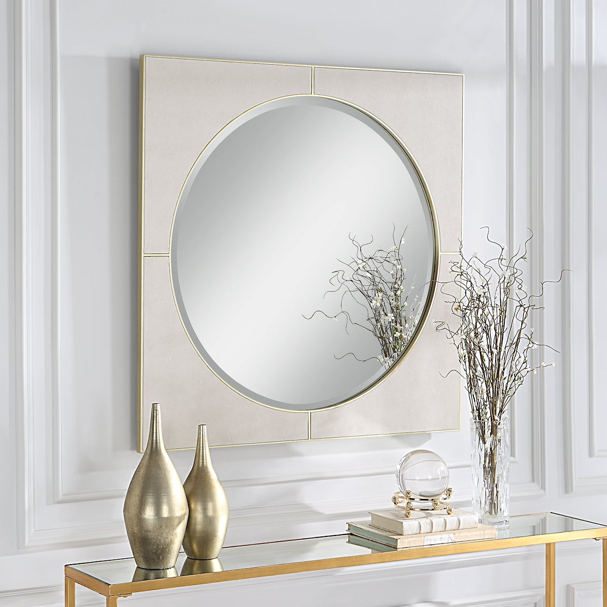 Uttermost Cyprus Cyprus White Square Mirror