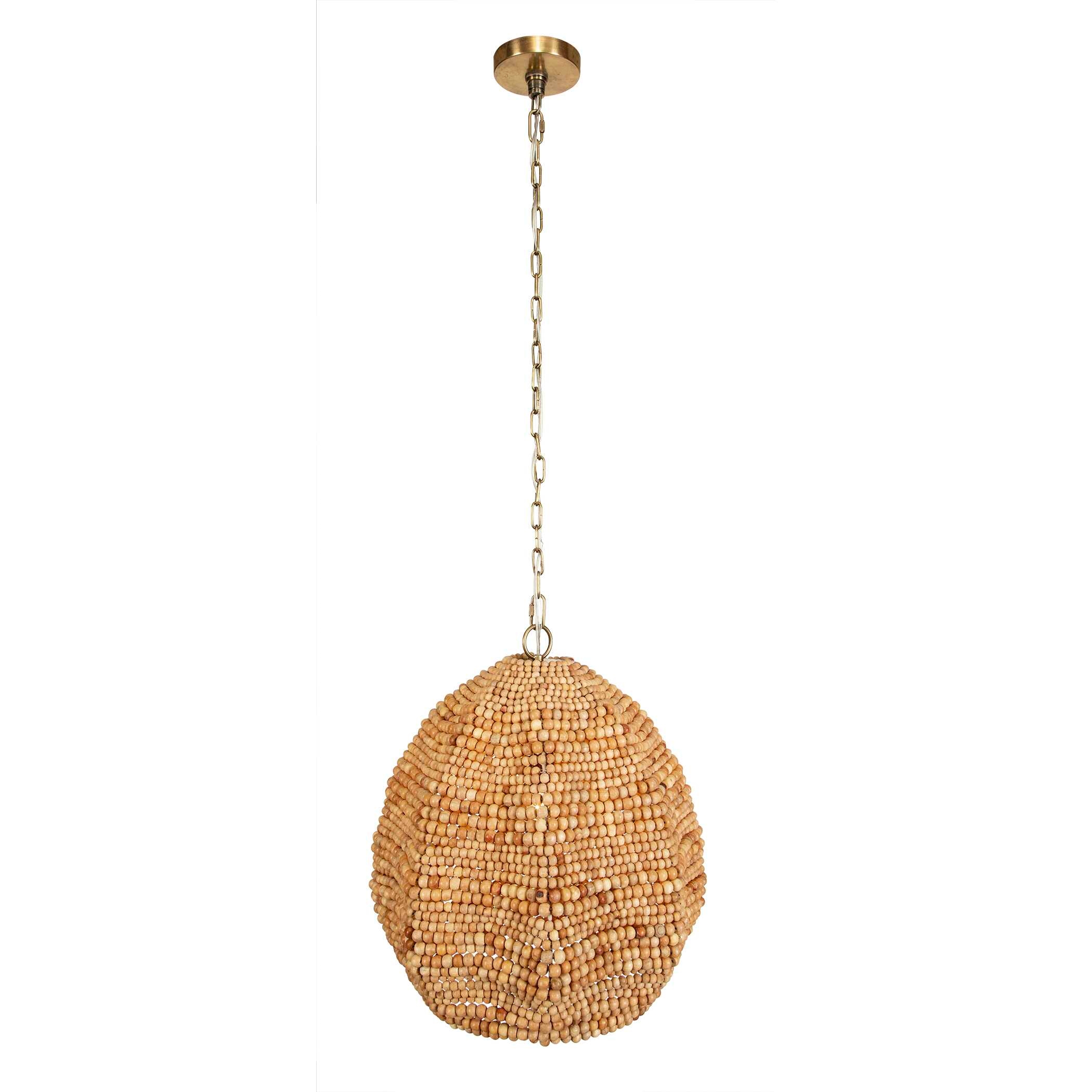 Uttermost Kauri Kauri 1 Light Wooden Bead Pendant