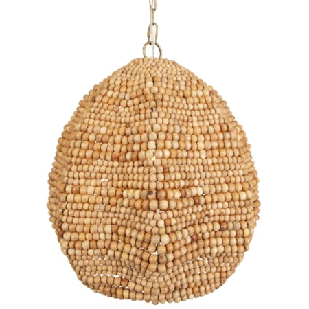 Kauri 1 Light Wooden Bead Pendant
