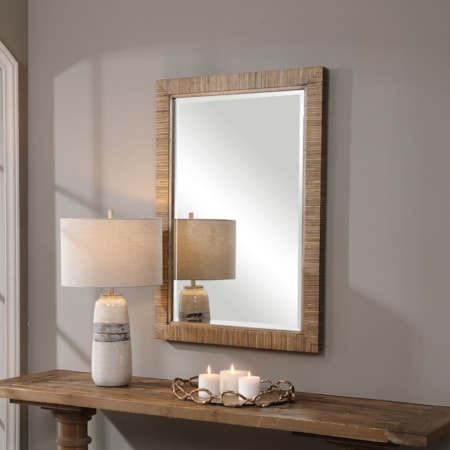 Cape Natural Rattan Mirror