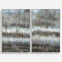 Gray Reflections Landscape Art Set of 2