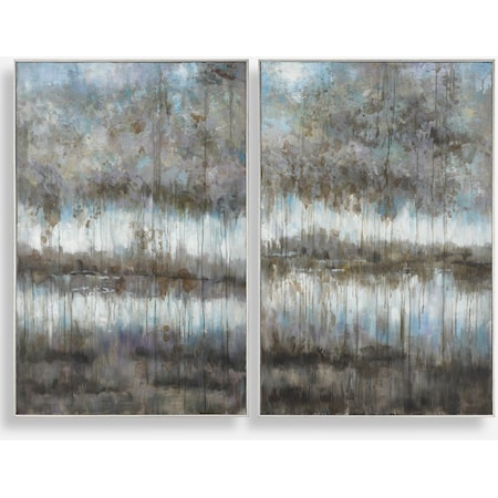 Gray Reflections Landscape Art Set of 2