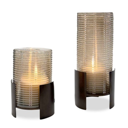 Fluted Fire Cylinder Candleholders