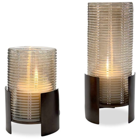 Fluted Fire Cylinder Candleholders
