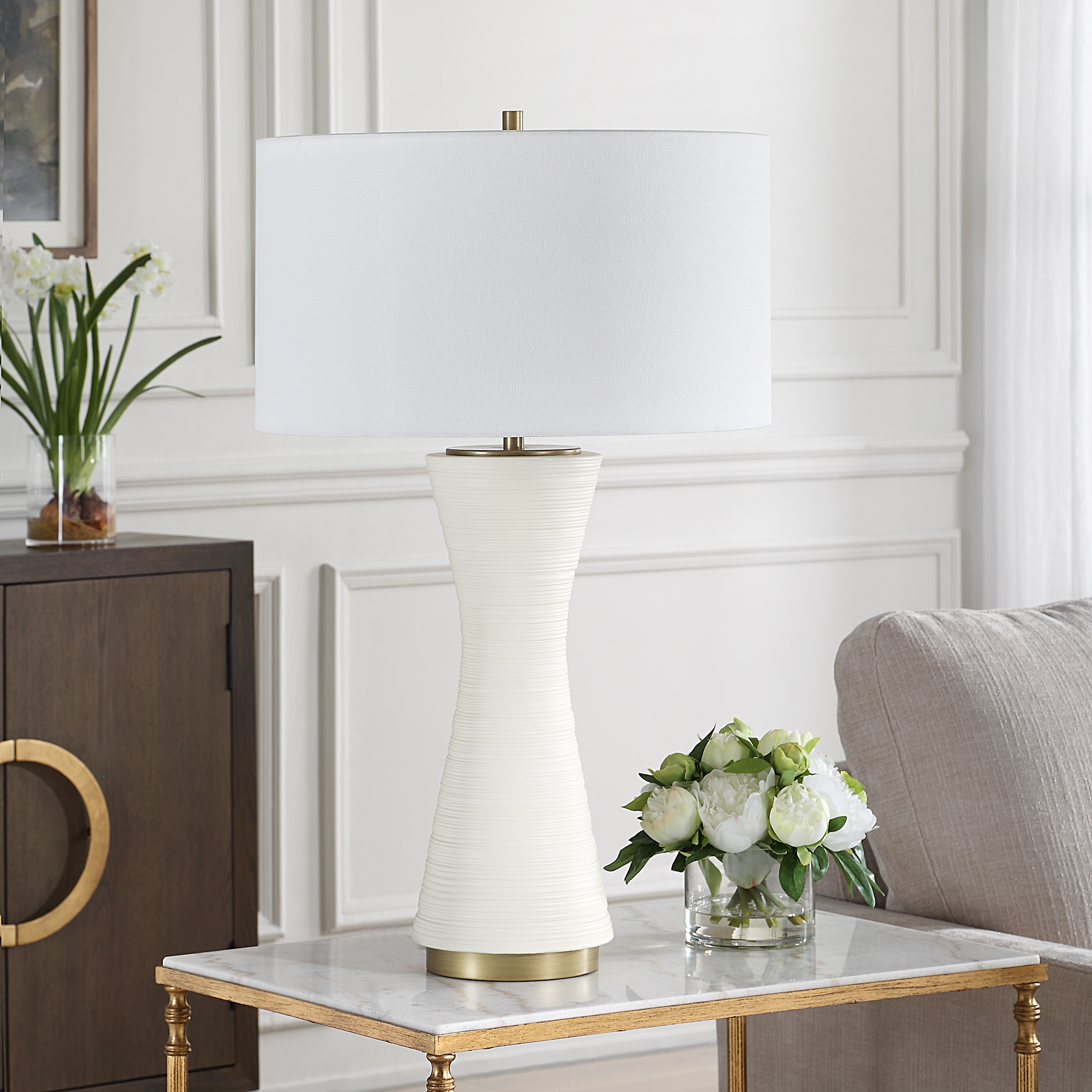 Uttermost Ridgeline Ridgeline Matte White Table Lamp