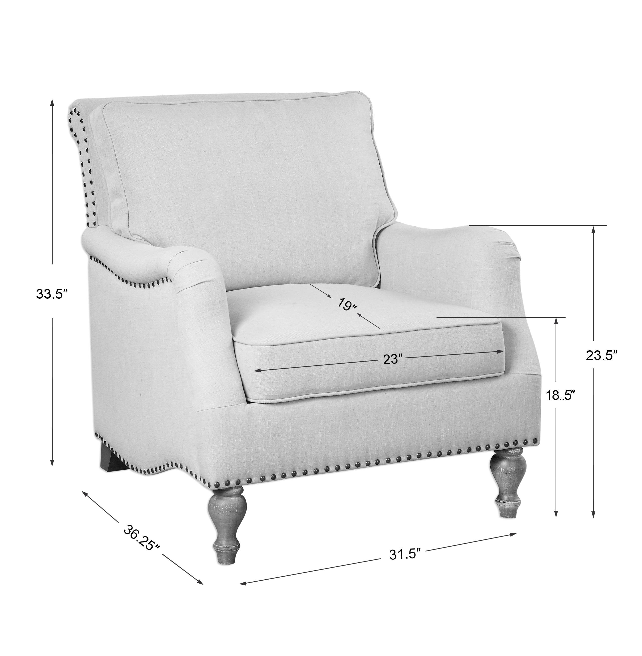 antique white accent chair